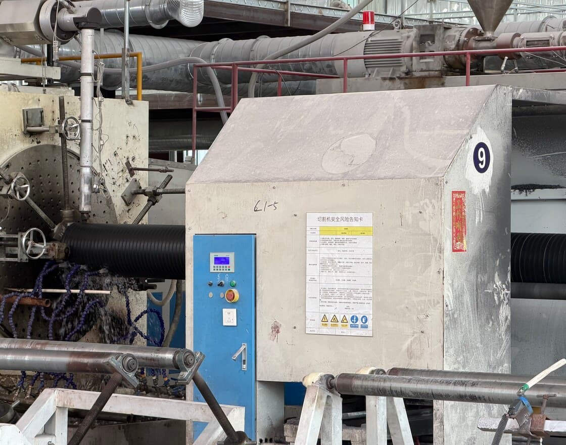 The control panel and gauges on one of our extrusion lines, where wall thickness and output are set